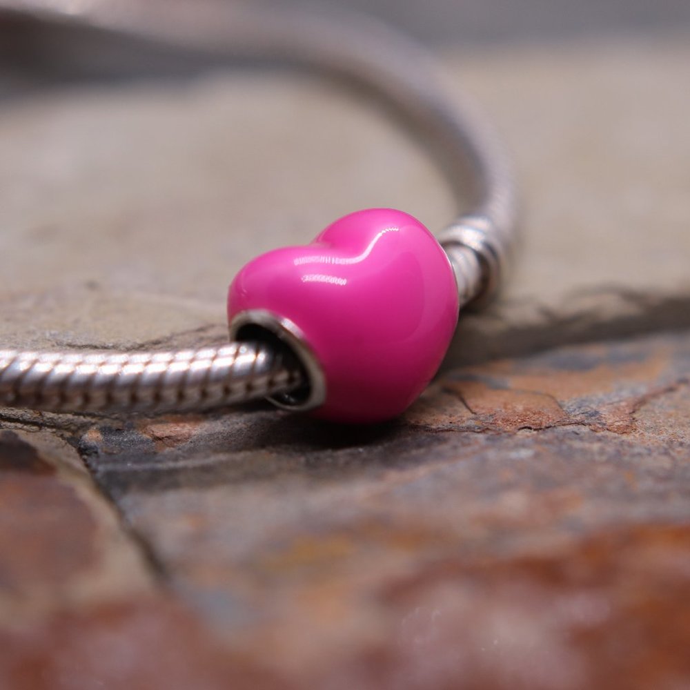 Pink Heart Charm Bracelet